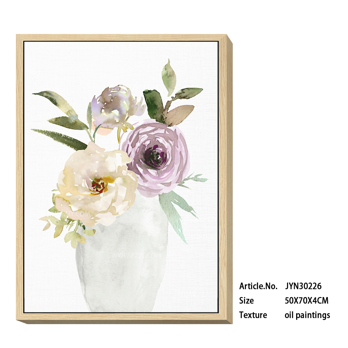 Home wall decor floral in vase canvas oil painting