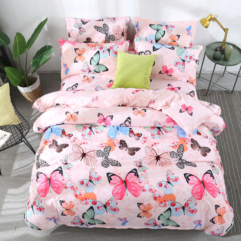 3D Butterfly Bedding Set Colorful Duvet Cover