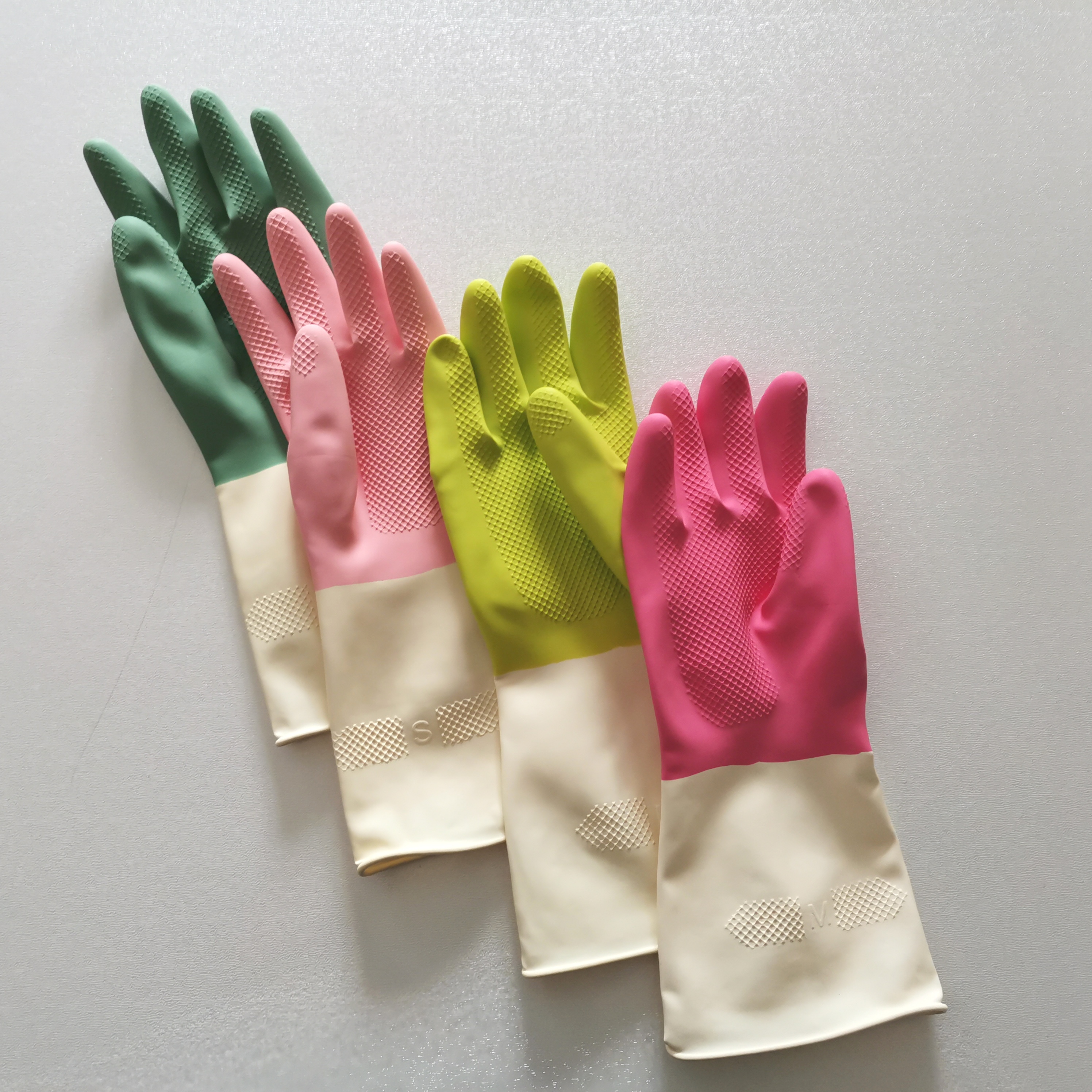 Xingli bi-color light industrial latex gloves for safety work