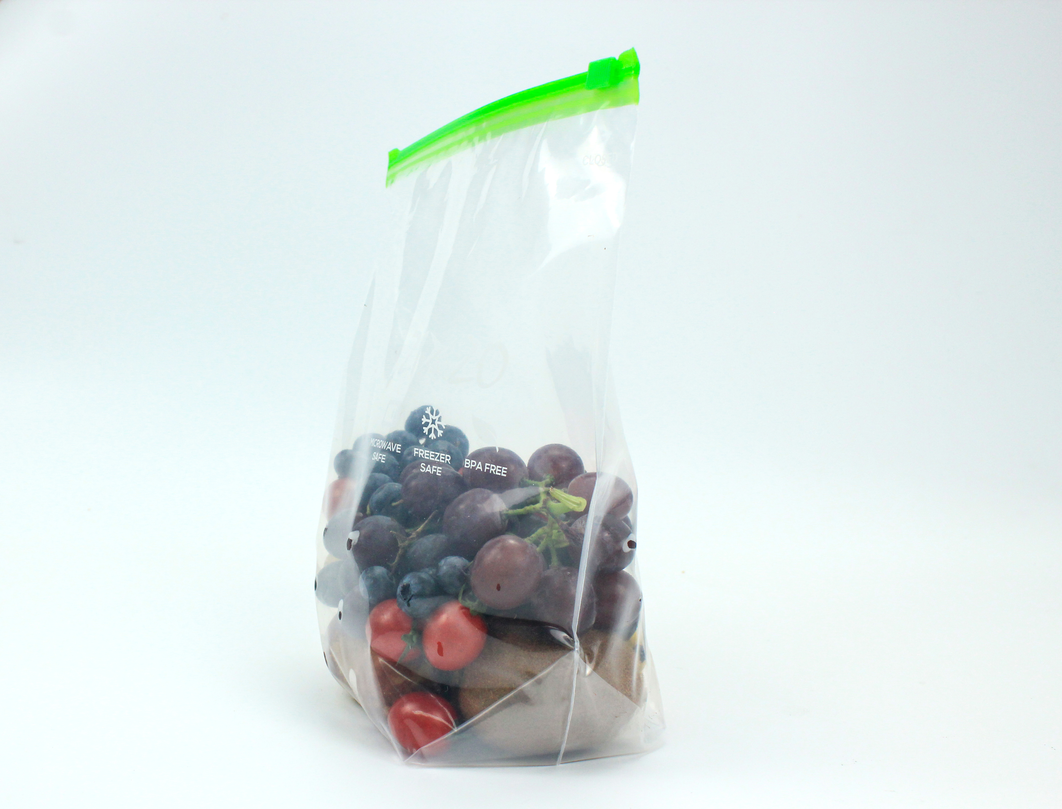 1.1L 3.78L 2.27L food grade freezer bag slider bag with bottom