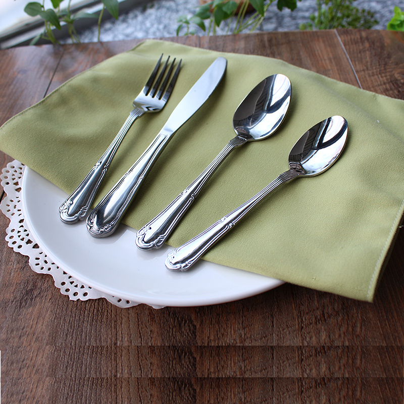 4 pieces dinner sets stainless steel flatware for restaurants