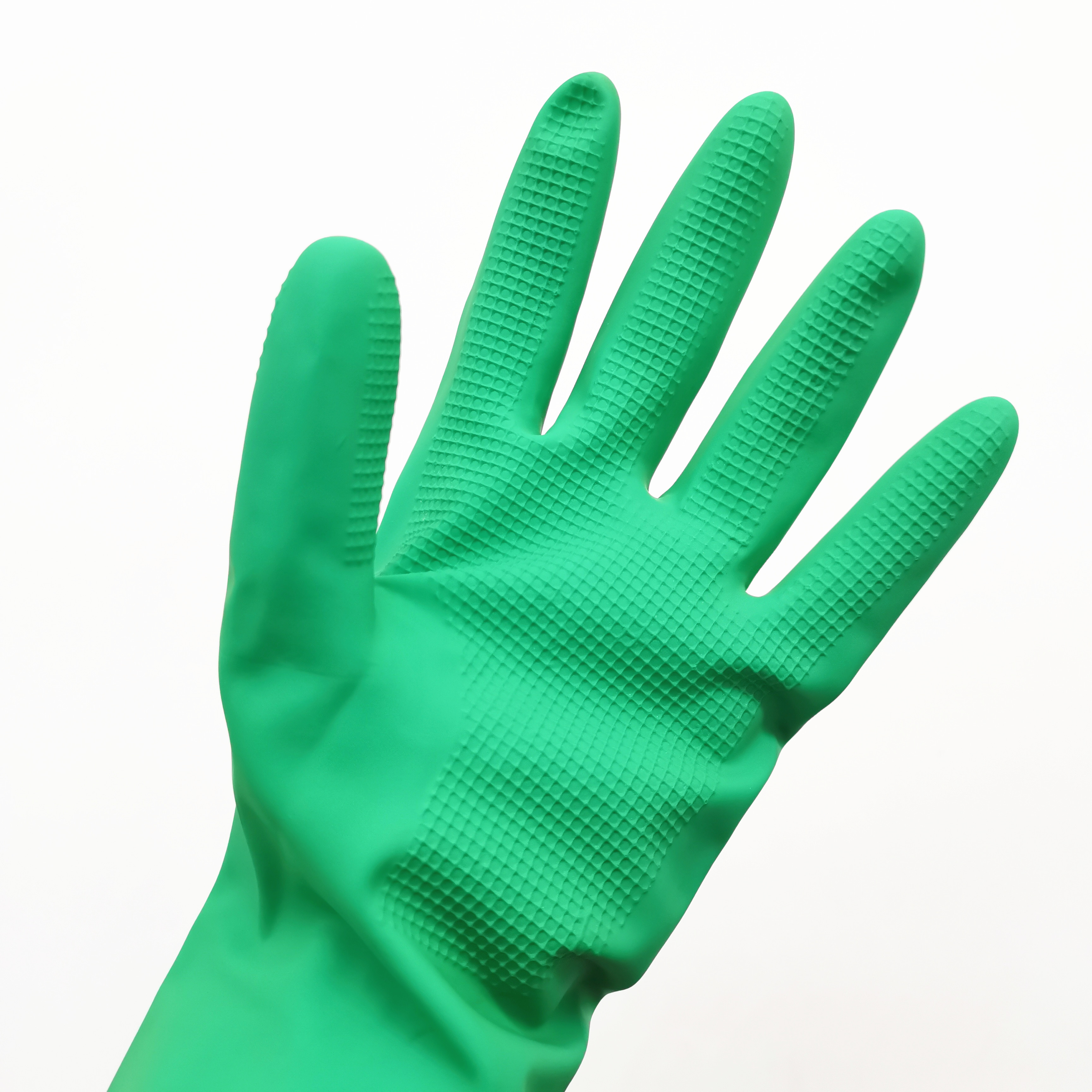 30cm Xingli Green flocklined cleaning household latex gloves