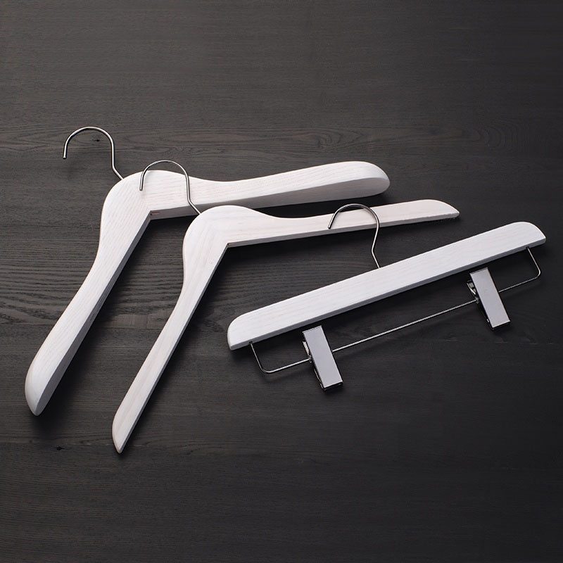 white color lotus wood hangers for suits