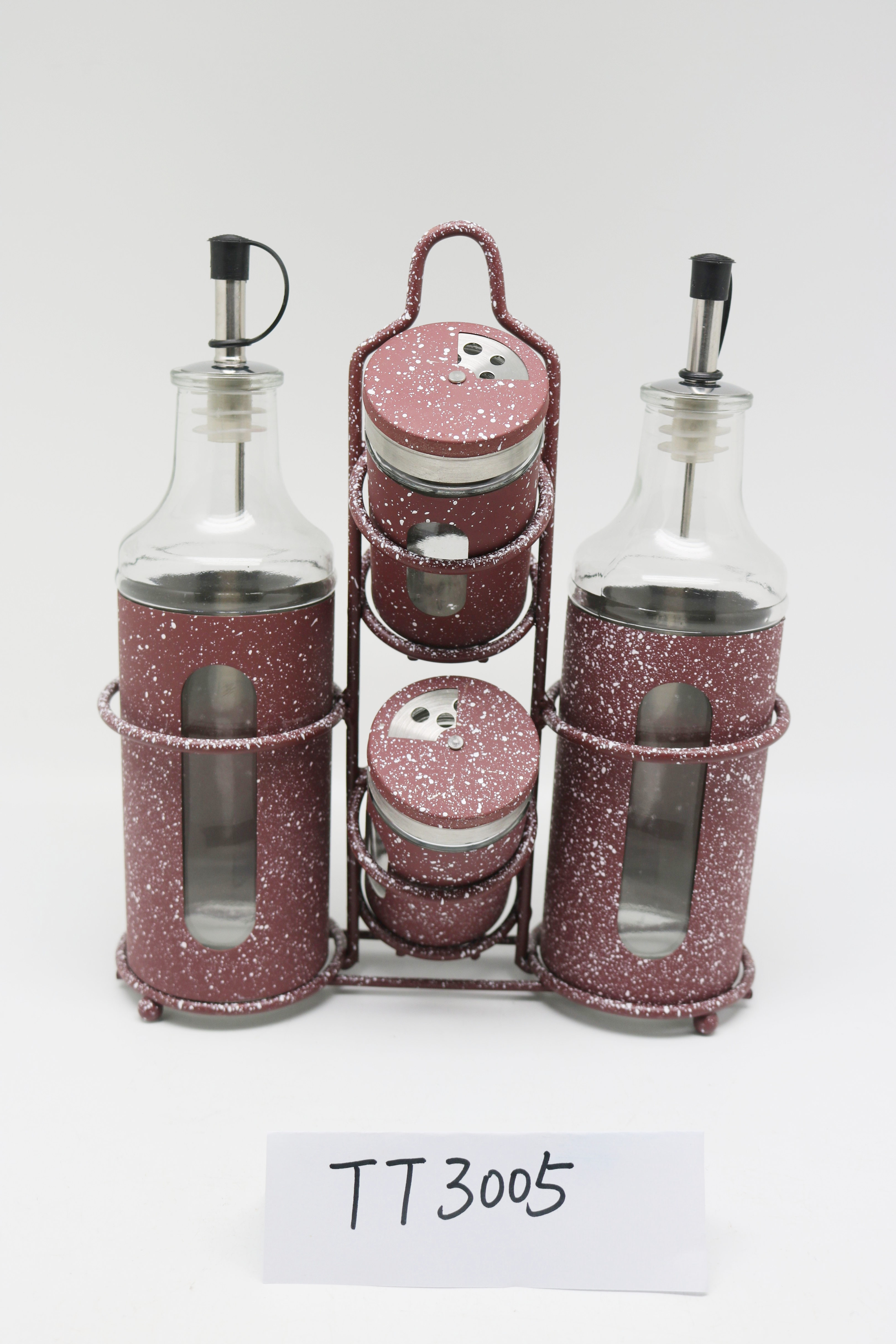 Glass canister set with stander