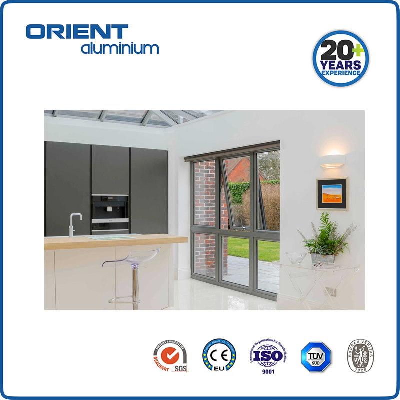 Australia Standard Double Glazed Windows Thermal Break Hurricane Impact Aluminum Casement Window