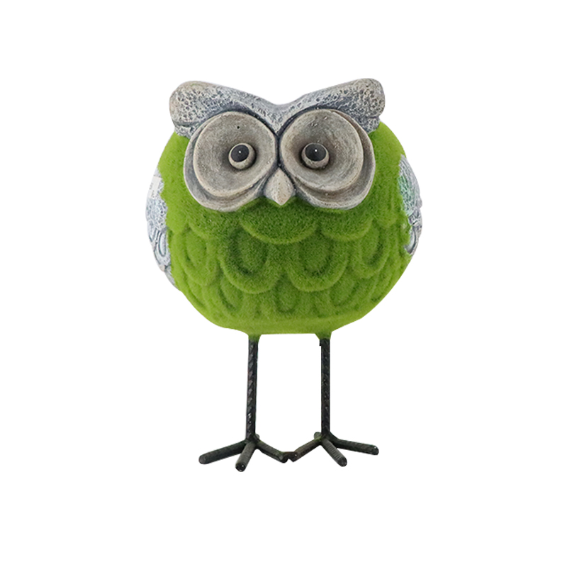 Custom resin simulated flocking owl decorative storage garden outdoor decoration Decorative ornaments