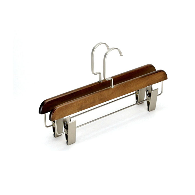 lotus wooden high grade quality pants hangers with two clips