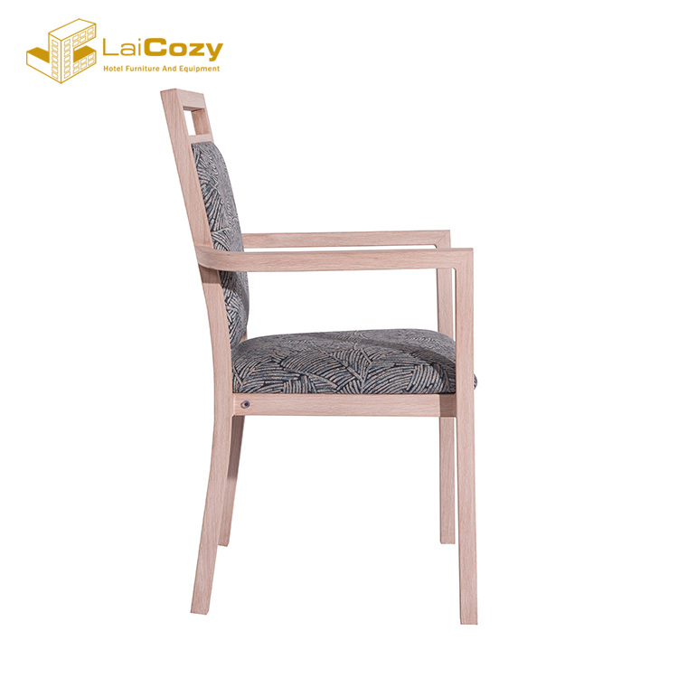 Hot sale durable restaurant wood finish square back metal frame dining chairs