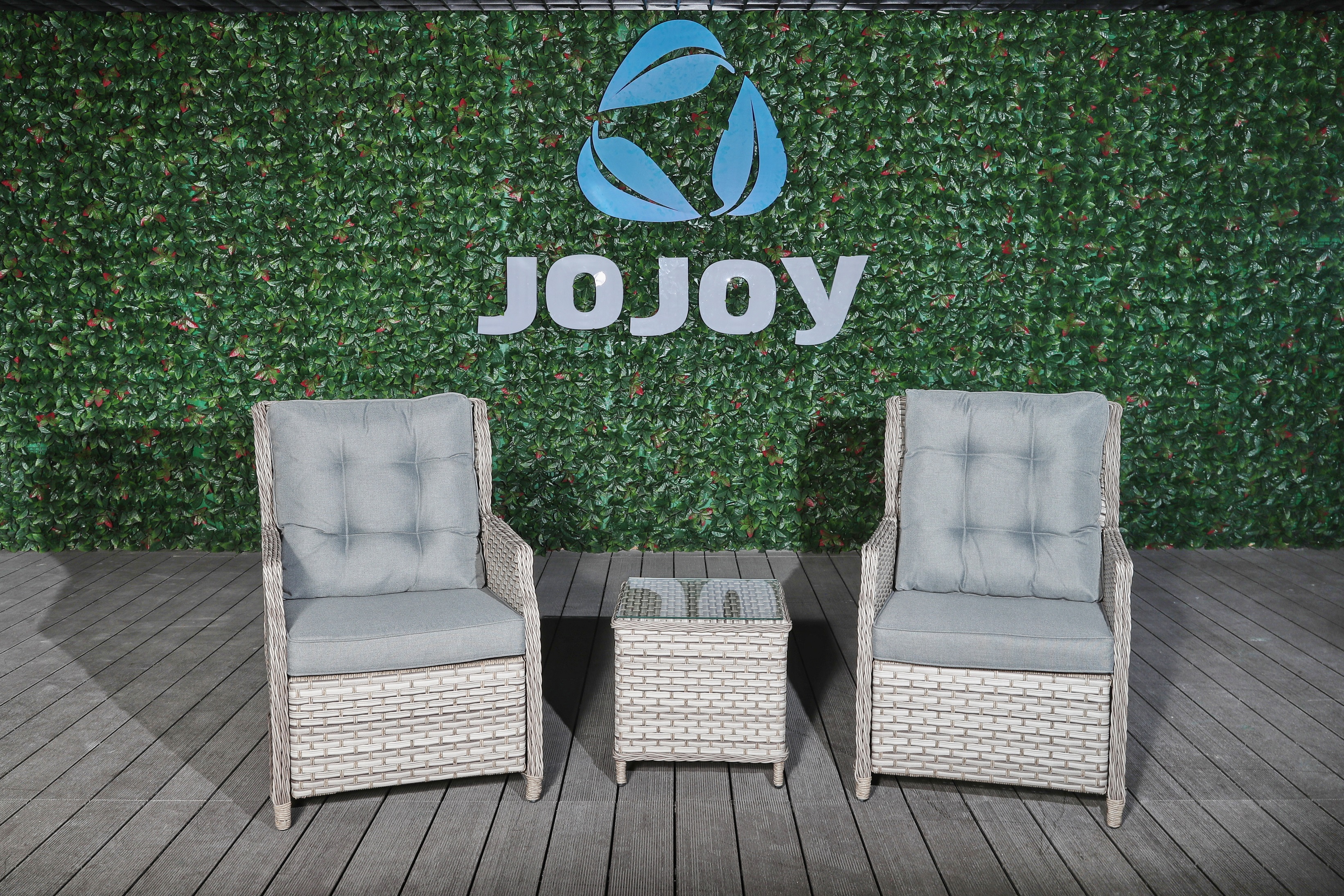3pcs Rattan Bistro Set With Adjustable Legs