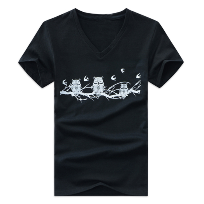 men's Short Sleeve v Neck T-shirt printing