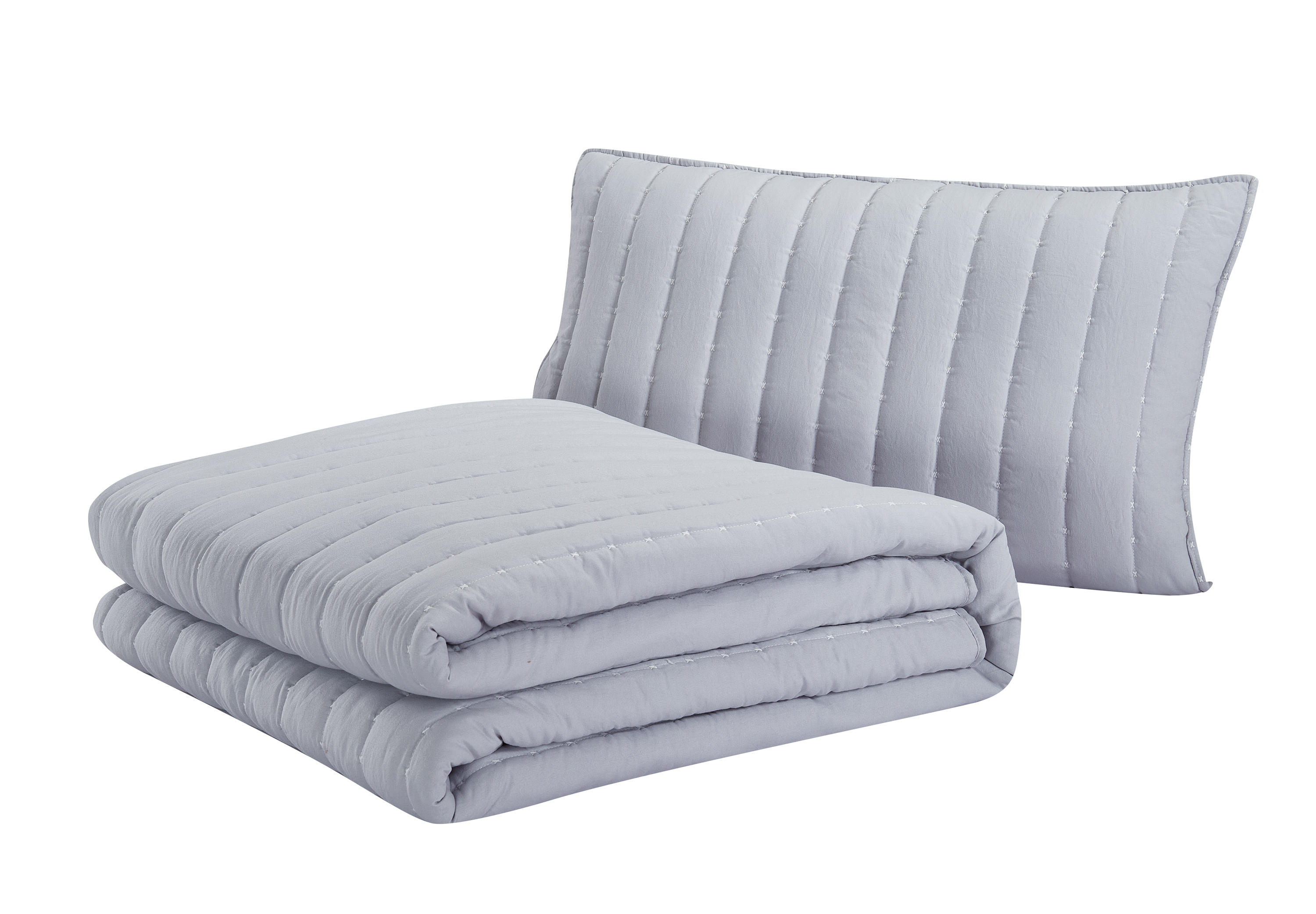 Embroidered pre-washed microfiber bedspread