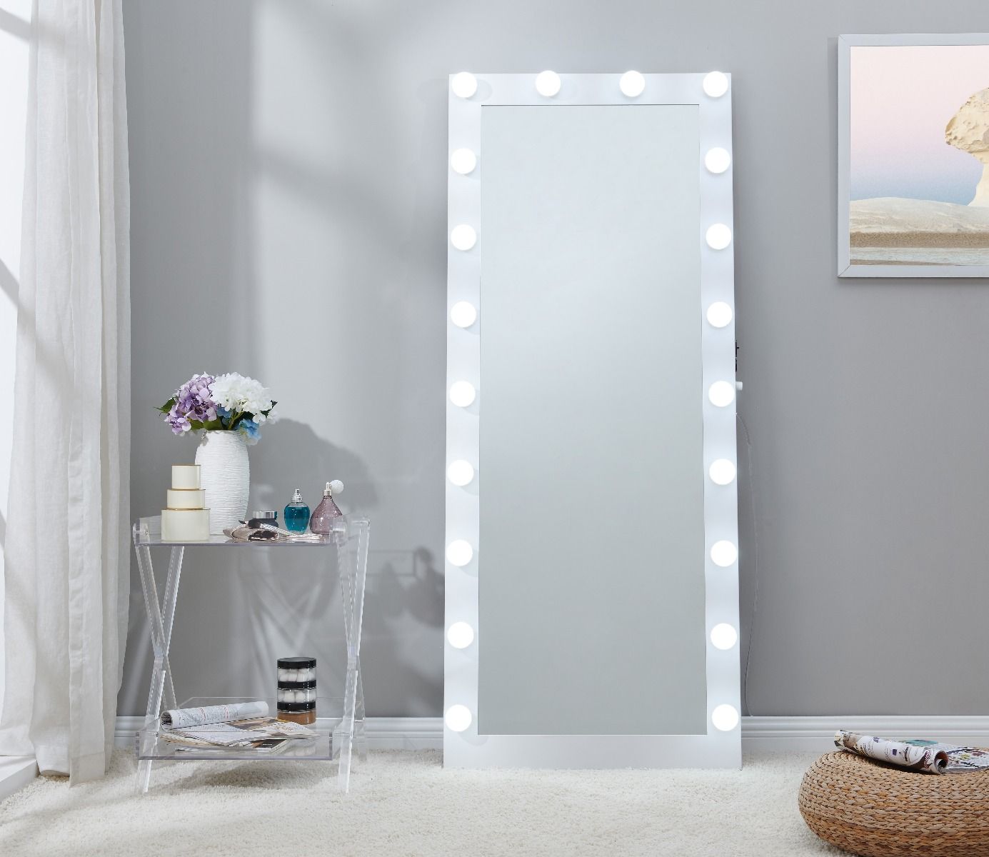 Retangular LED Hollywood Full-length vanity makeup mirror