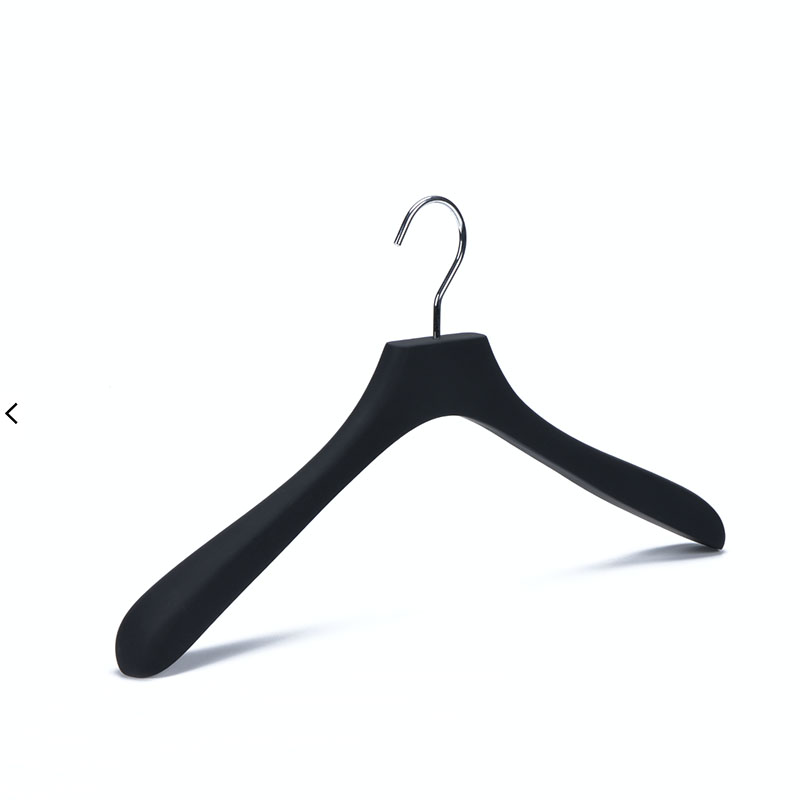 black rubber coating wooden hangers for jackets