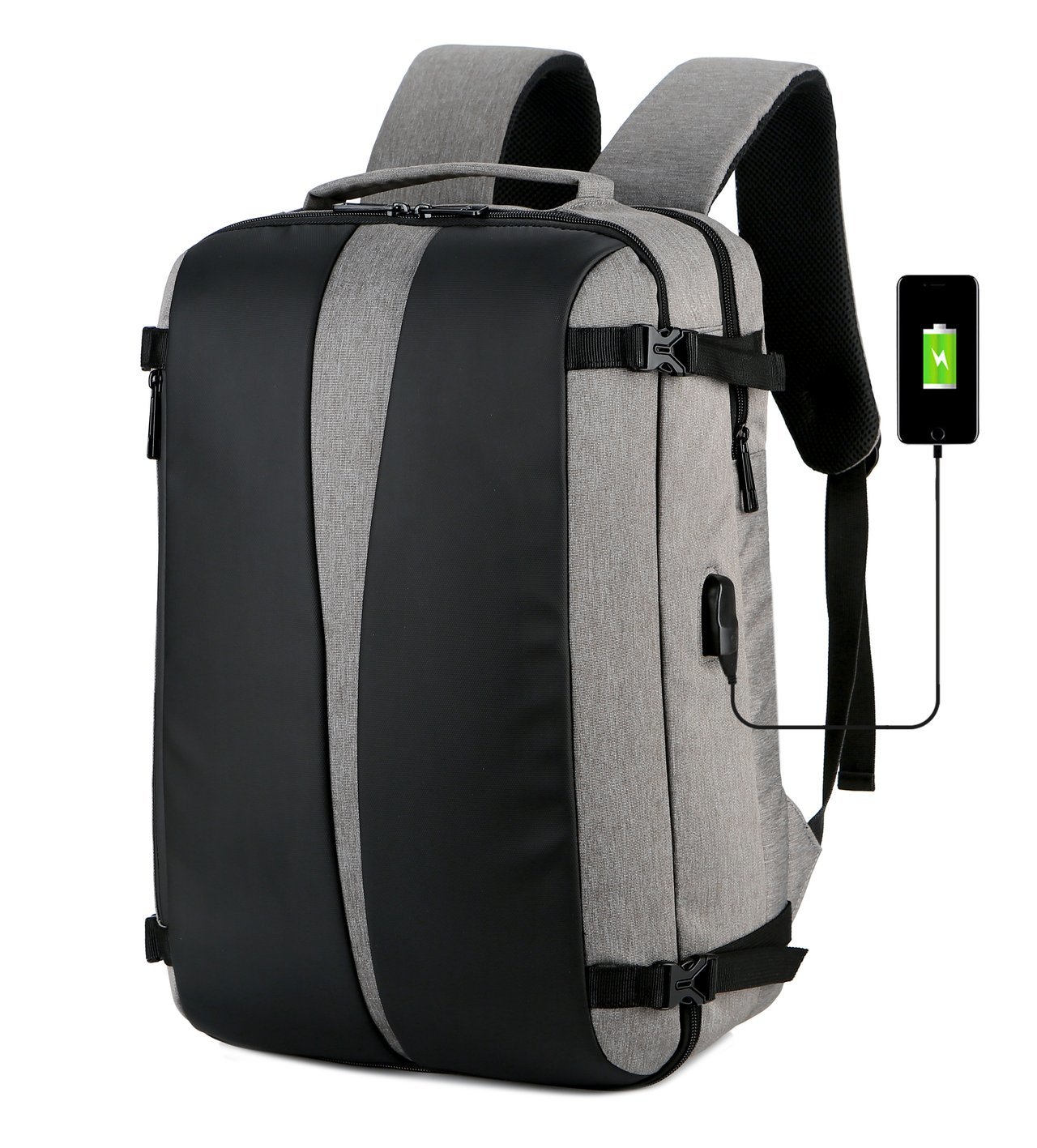 Godspeed customized double backpack USB business large-capacity computer backpack multi-function student bag travel bag
