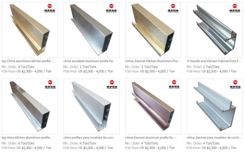 Aluminium profile for kitchen cabinet