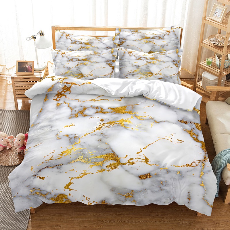 Marble Pattern Duvet Cover Set 3D Digital Printing Bedding Set