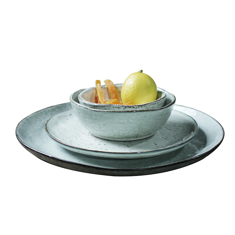 Nordic stoneware dinnerware set 10.5 ceramic dinner plate big serving platter so