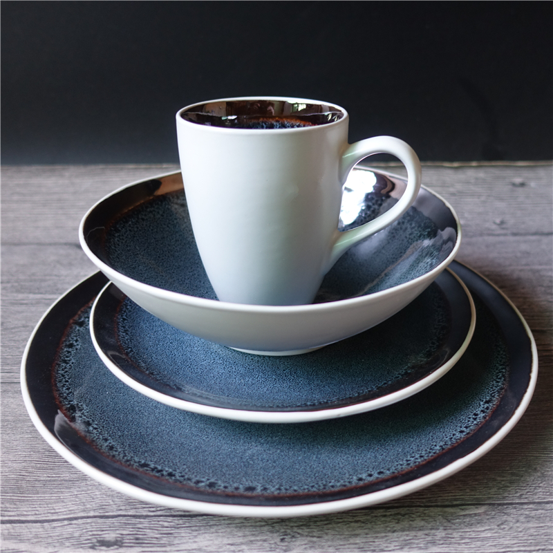 reactive glaze porcelain dinner set ceramic tableware dinner plates 20 pcs Chin