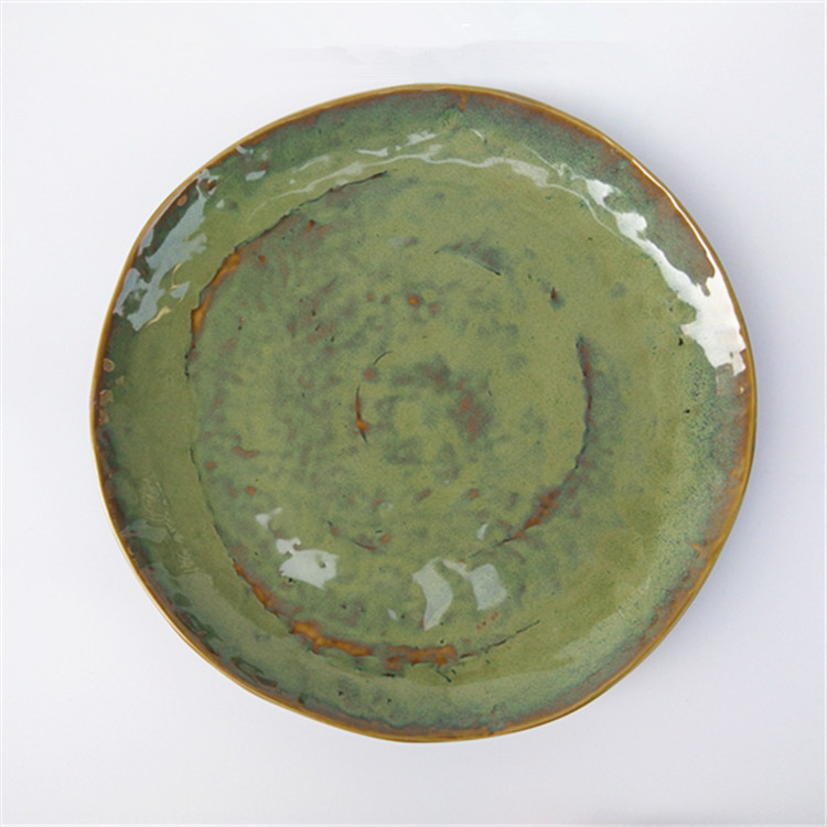 Disposable ceramic Plates handmade dinner set embossed dinner plates