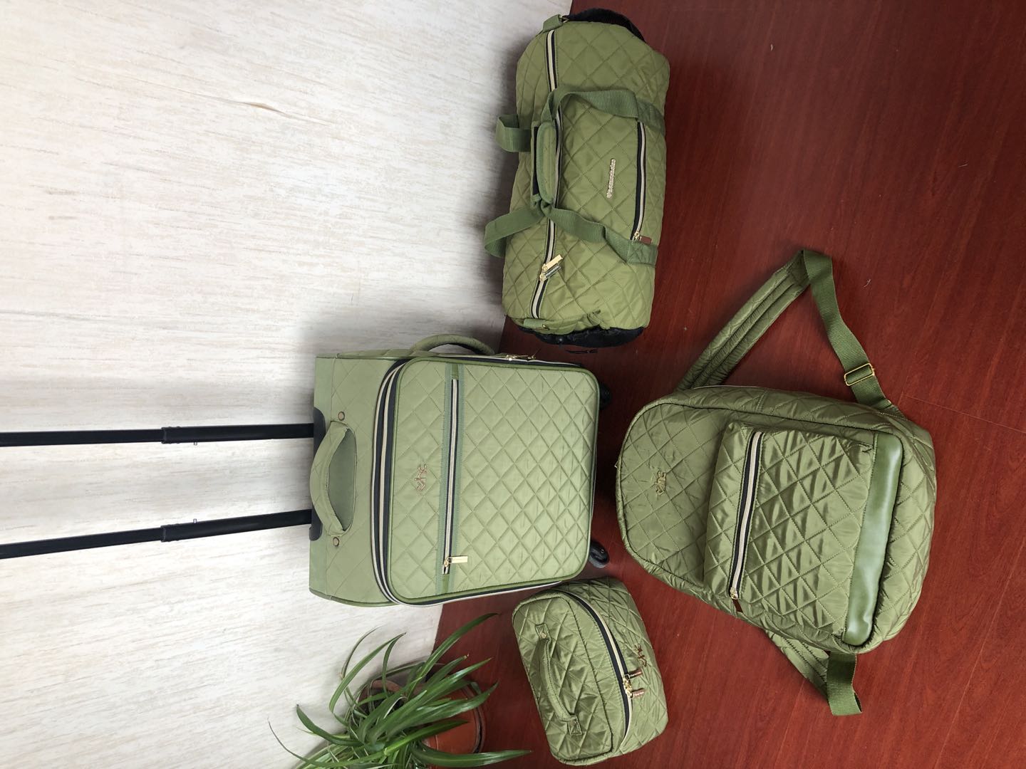quilted luggage set