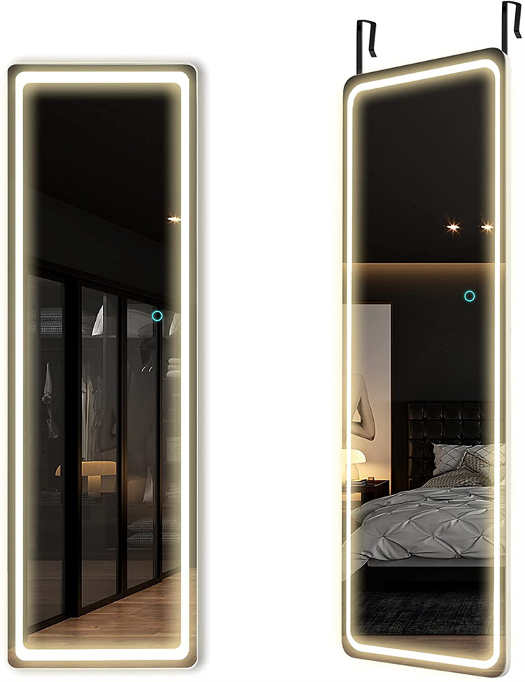 Fashion Hot Sales Rectangle smart LED Wall Mirror, Good quality light Bath LED Door mirror Amazon hot sales with factory price