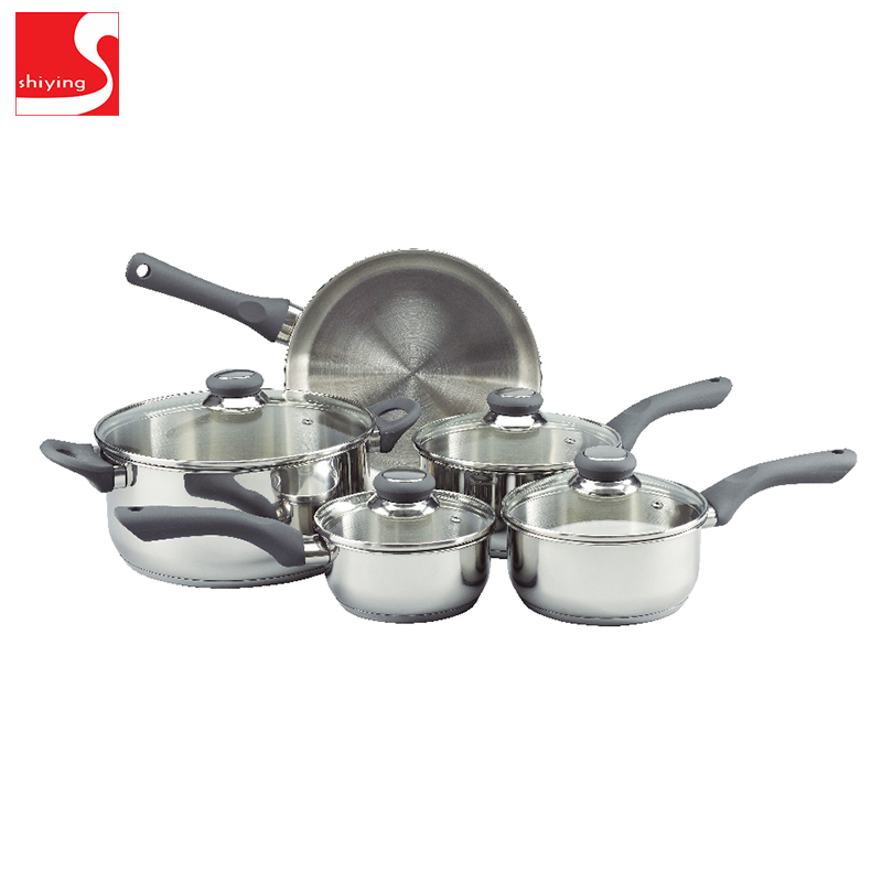 SY-Kitchenware 12pcs stainless steel cookware with glass lid stainless steel cooking pot and pan