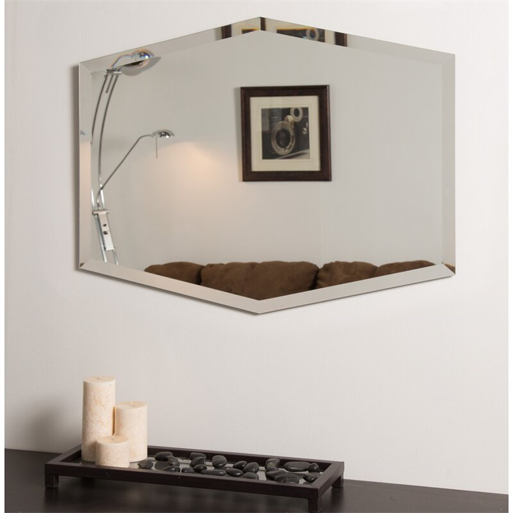 Wall Mounted Frameless Bathroom Beveled Eight-Edge Mirror