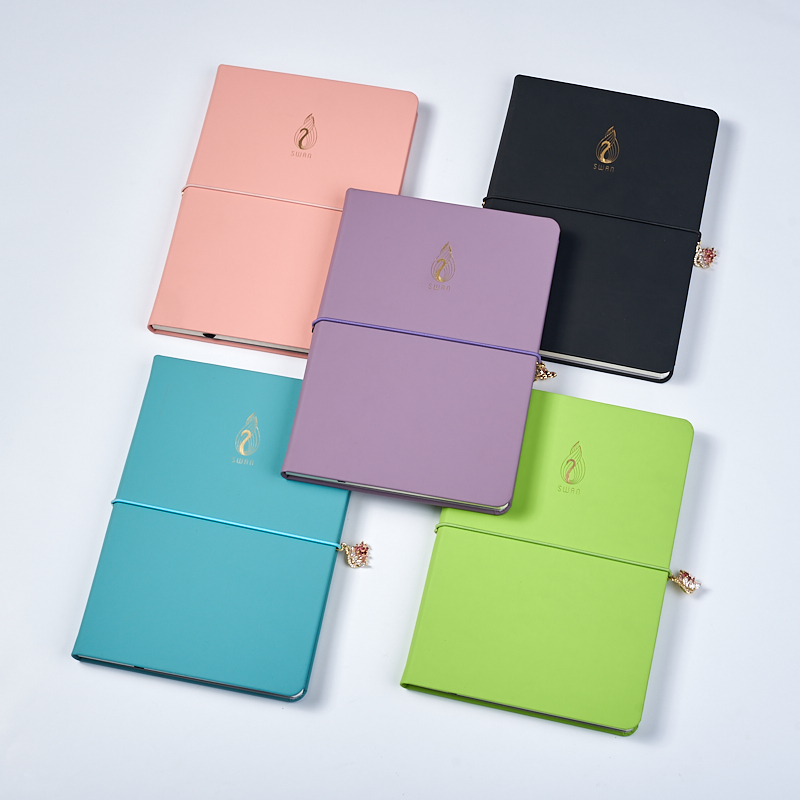 BW053 notebook with golden foill and elastica band