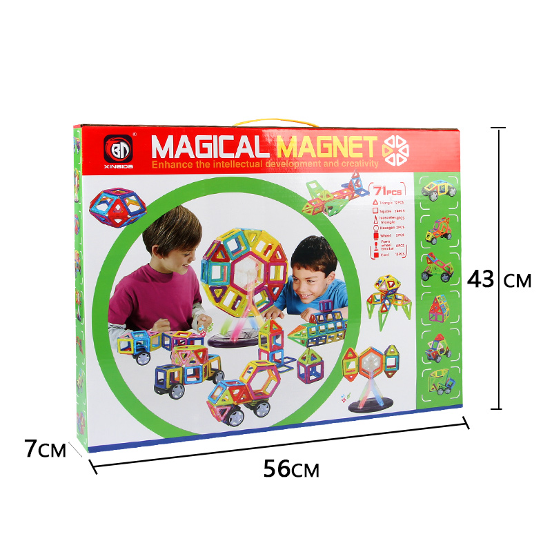 Magnetic Magnet 71 pcs--Better kids toy plastic magnetic building block for sale