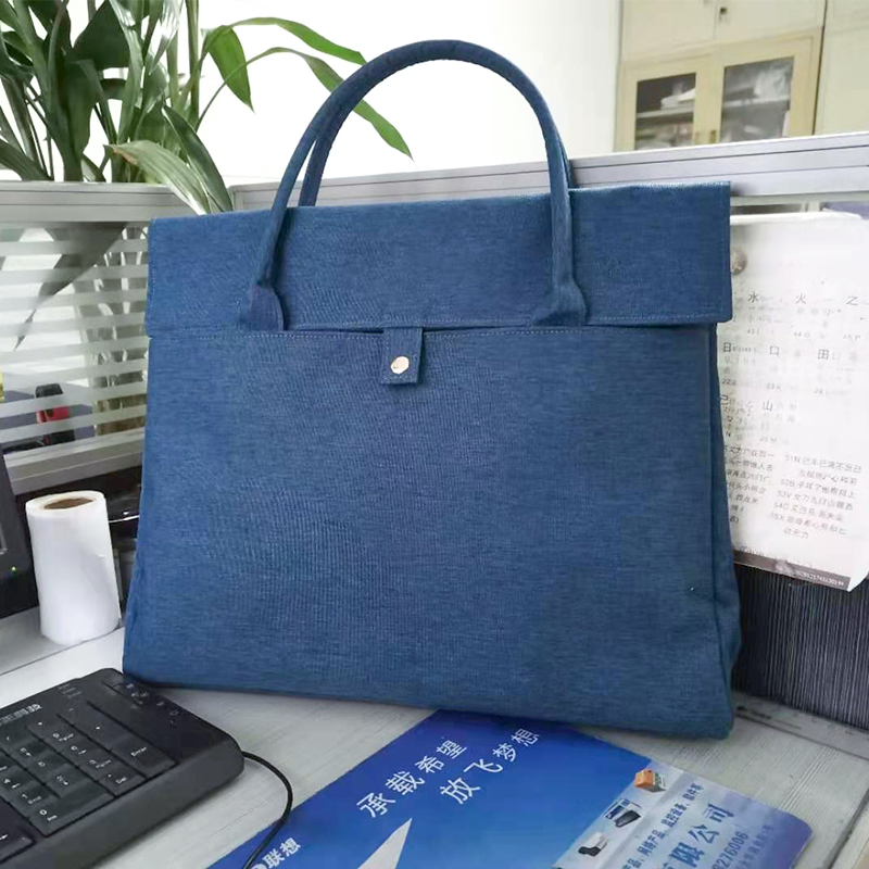 Embroidery craft business briefcase waterproof Oxford cloth conference bag document storage bag can be customized brand pattern office computer bag