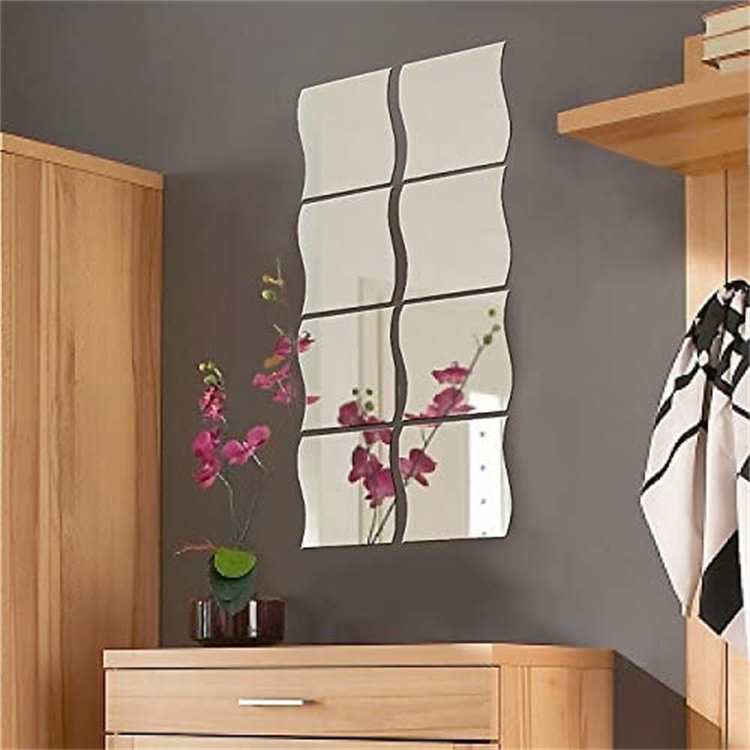 Wholesale factory customized shape and size wall decorative Frameless Beveled mirror Glass