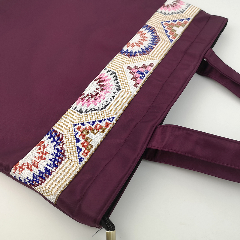 Chinese style embroidery business briefcase, conference document storage bag, customizable brand pattern, office computer bag