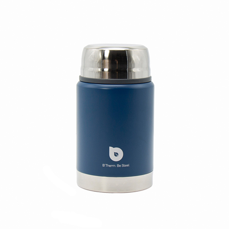 Stainless Steel Wide Mouth Food Jar Thermos Vacuum Food Flask Lunch Container 500 ml 17 oz Navy Blue