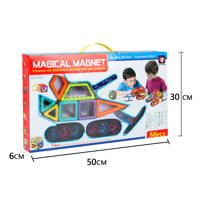 3D Magnetic Construction Tiles Building Blocks Educational Toys Set