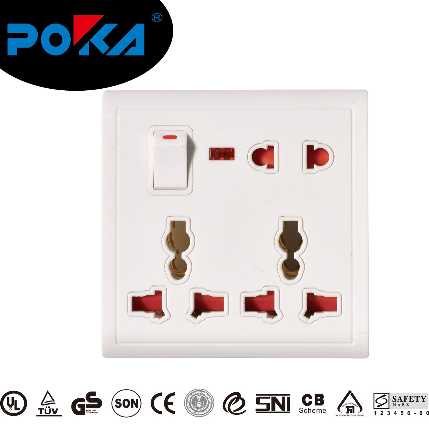 86 Type Multi wall switch socket with light