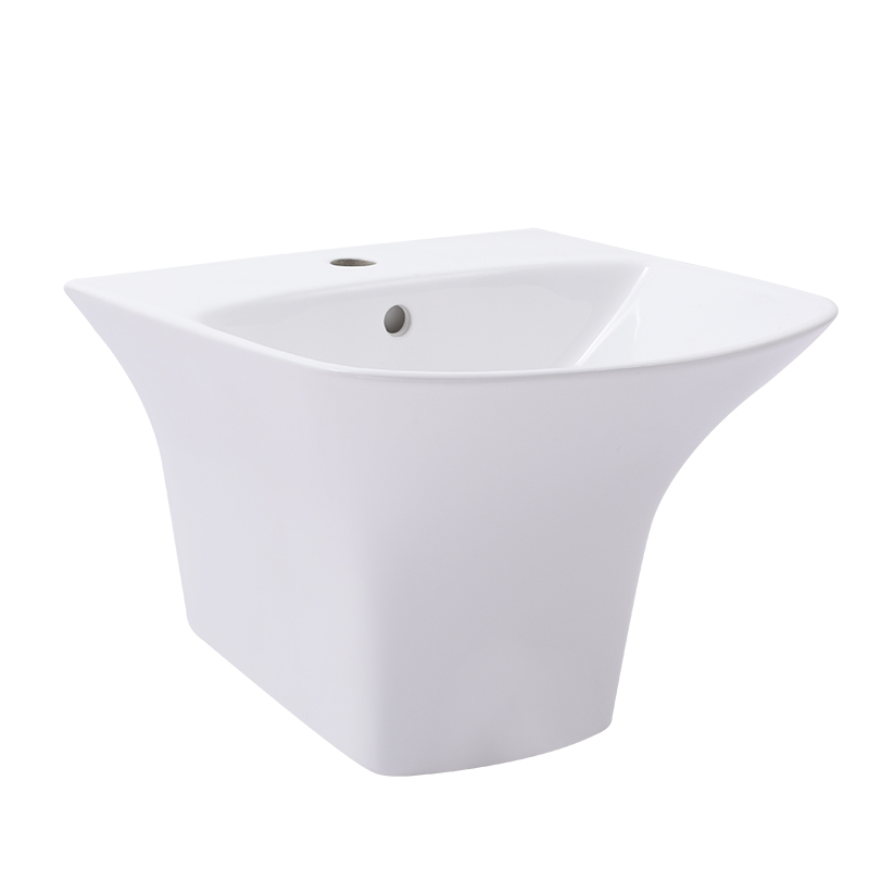 new short square wall hung basin one piece sink
