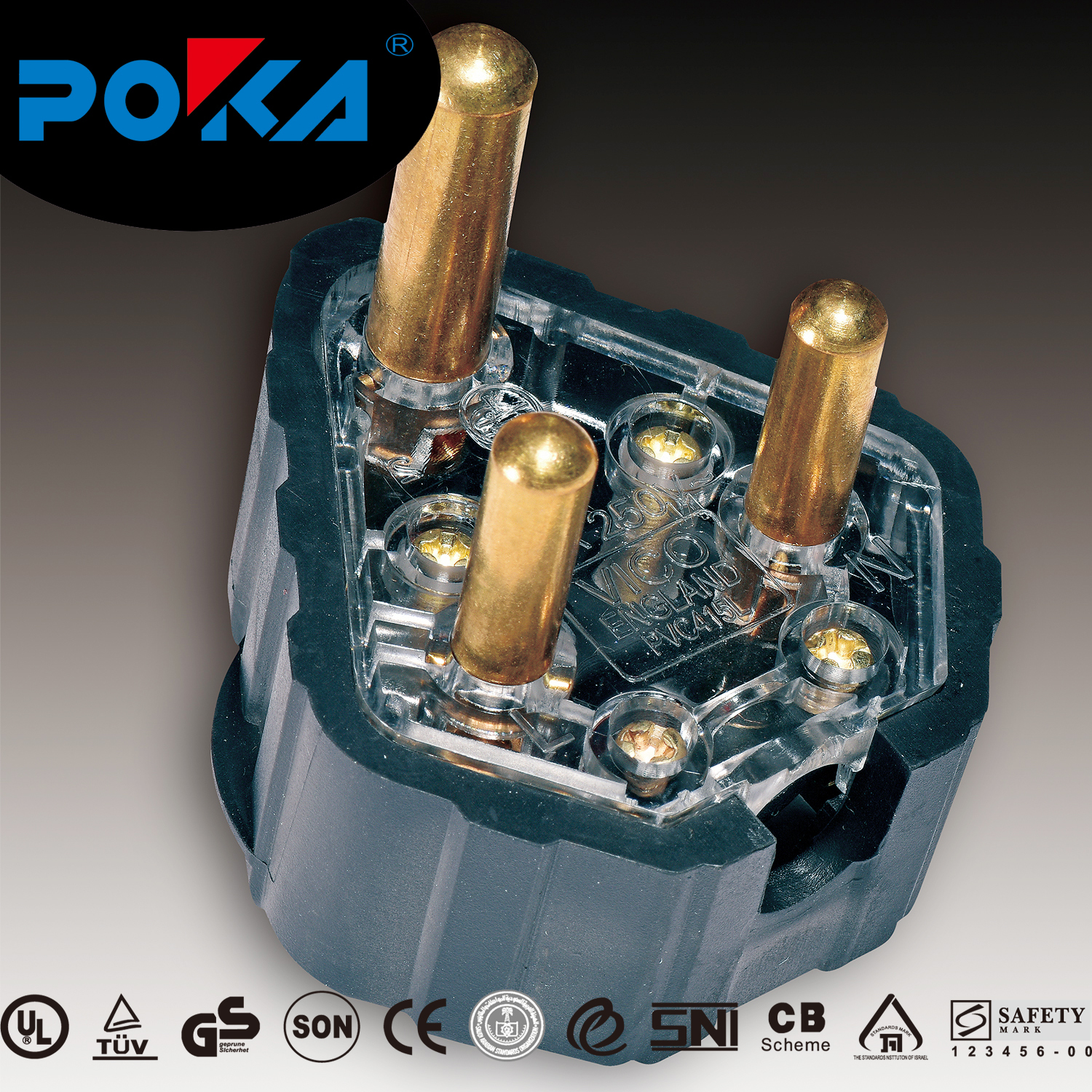 15A rubber South Africa electrical plug top