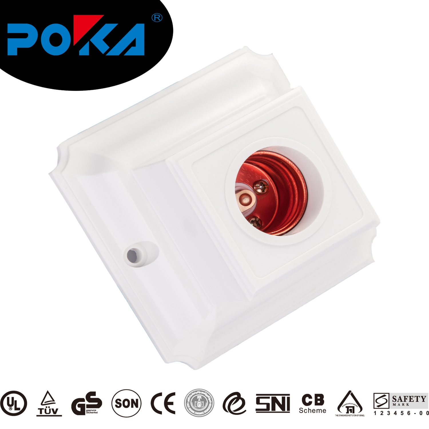 Square Bakelite lampholder for E27
