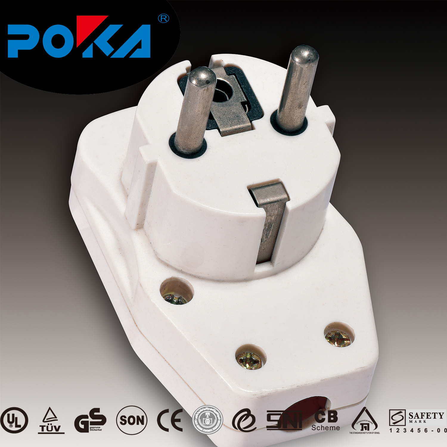 EU Plug general grounding 2 round pin electrical plug with switch