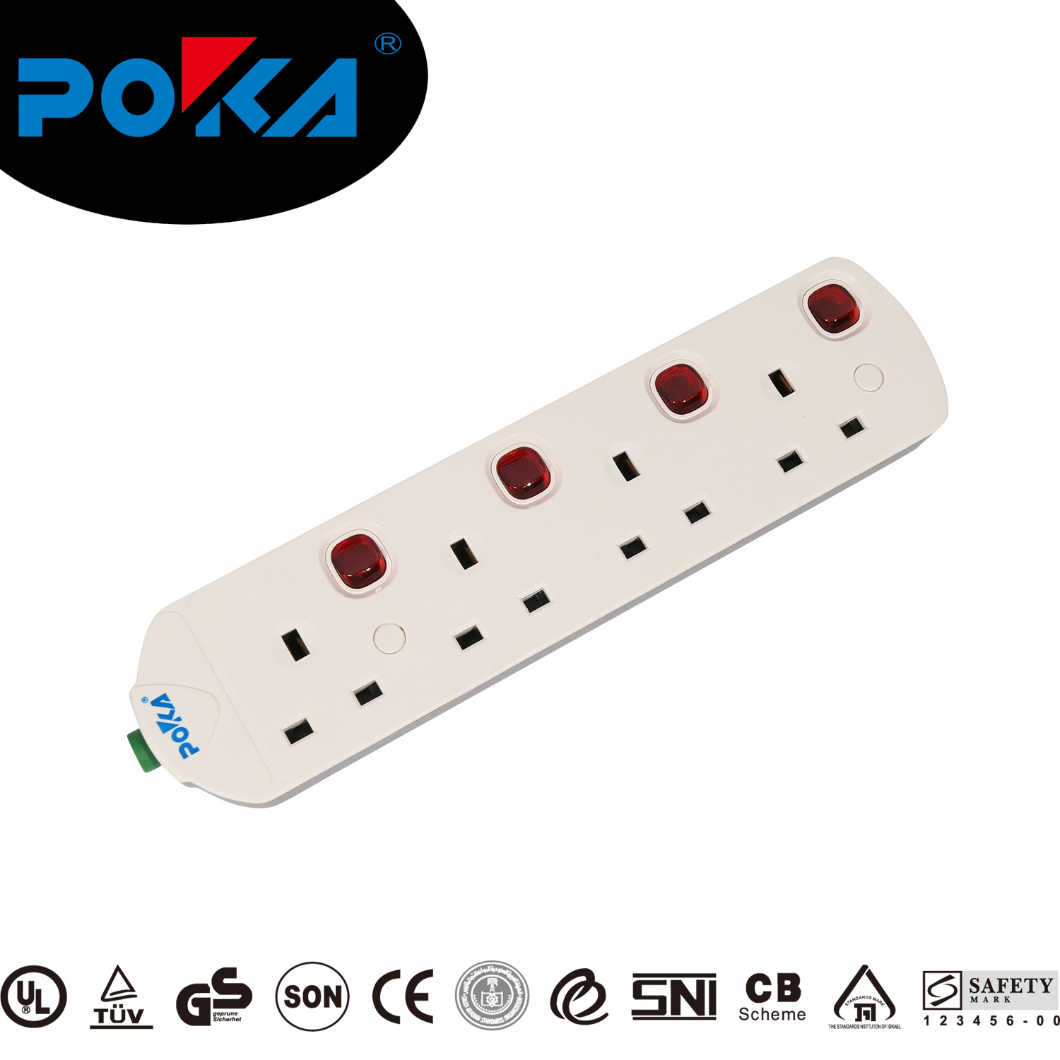 4 way BS1363 standard UK Extension Socket POKA brand UK904S