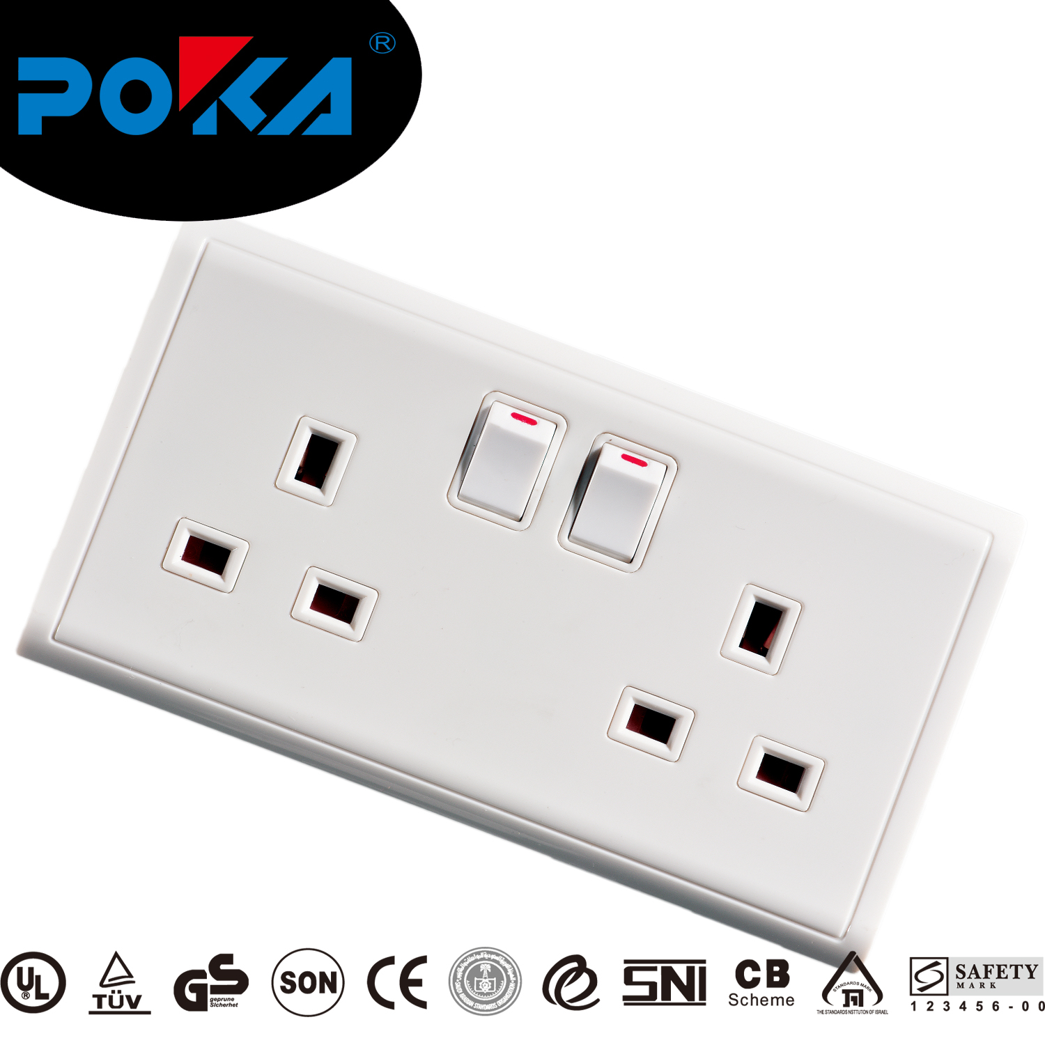 Double UK wall switch socket