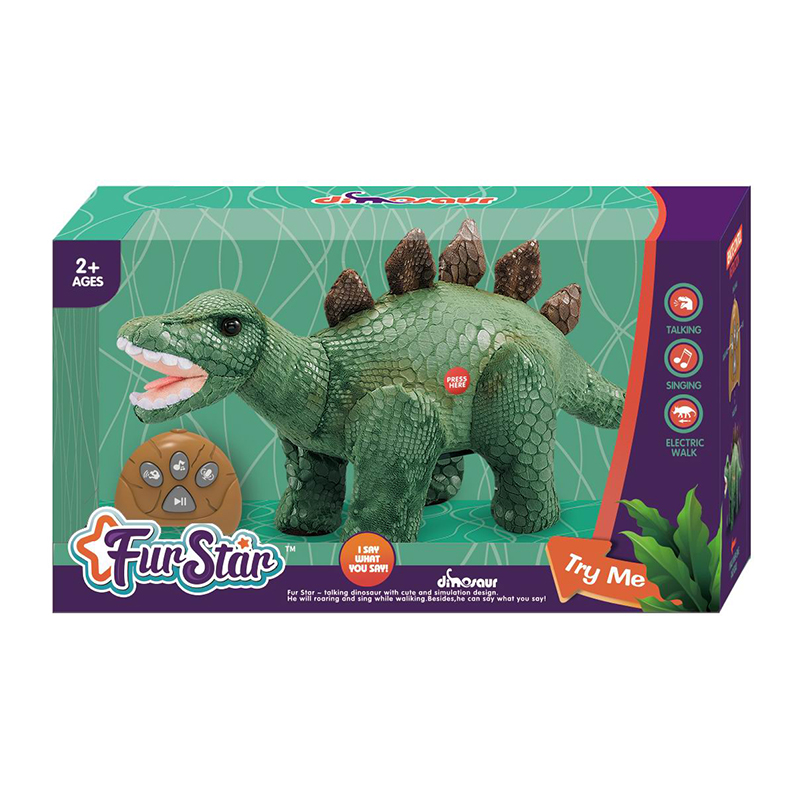 R/C Plush Dinosaur W/Sound & Battery; And Controller W/O Battery