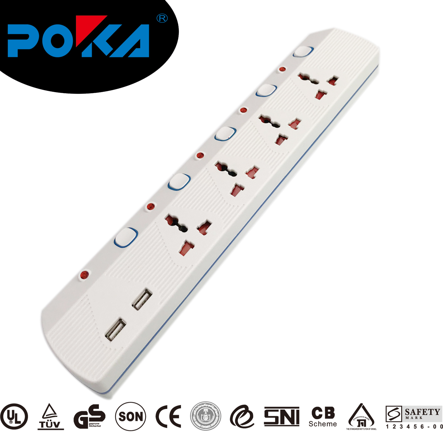 4 way Universal Multi extension socket with USB