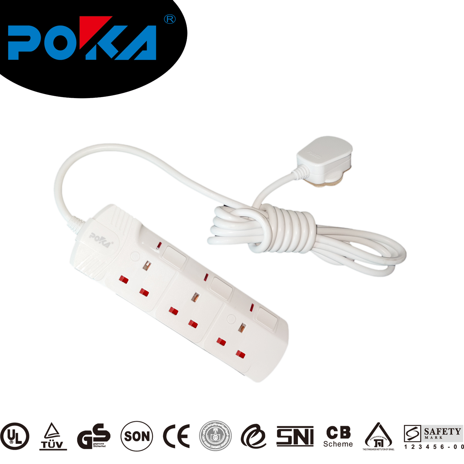 3 way UK type Extension outlets with BS1363/SS145/MS589 certificate