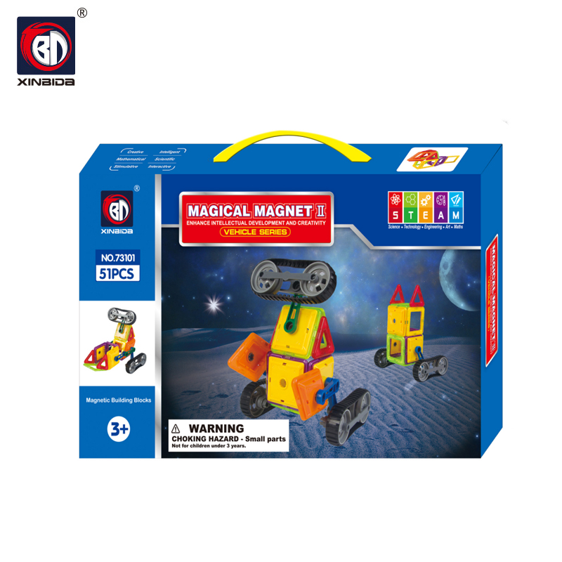 Preschool 102pcs plastic magnetic building blocks safe 3d diy construction toys educational stem toy f