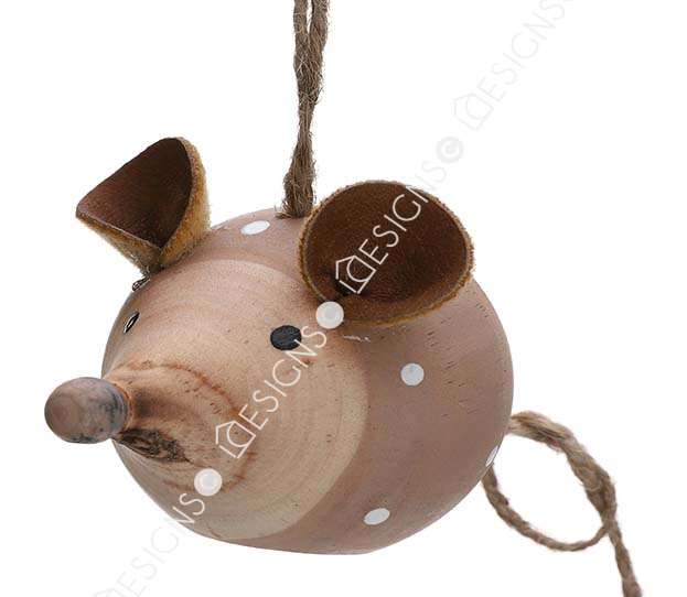 0000000000Hanging Wooden Fake Cute Hedgehog Ornament for Christmas Tree Decoration