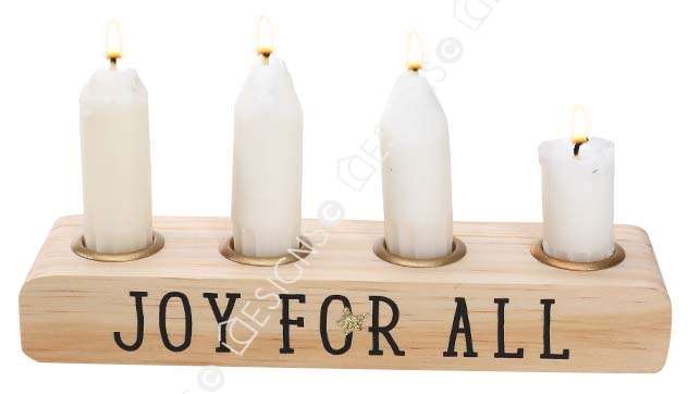 0000000000Natural Wooden Multihole Pillar Candle Holder for Christmas Decoration