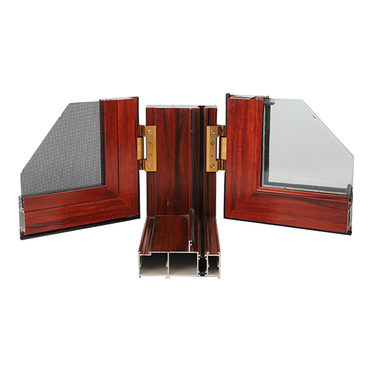 2021 Hot Sale SY Wood Grain Thermal Break Casement Window with Mesh