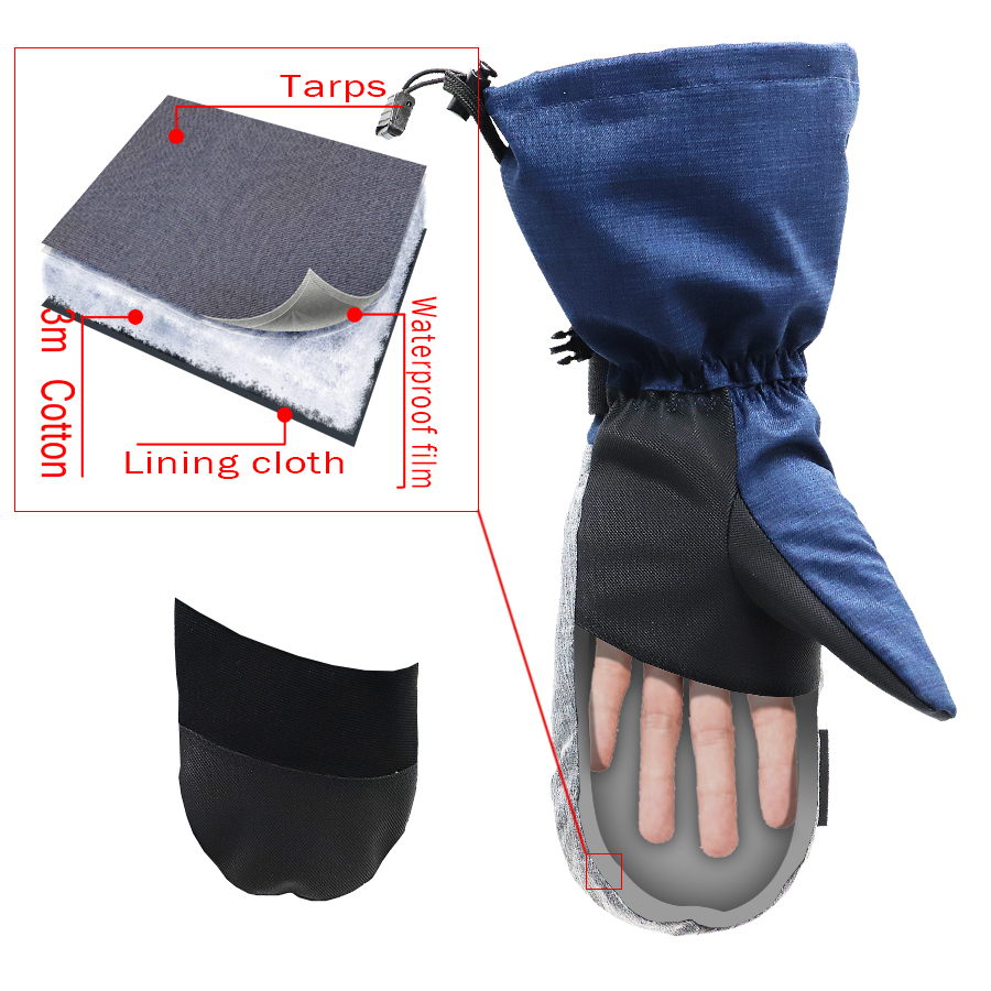 Jining Heekalee snowboard winter mittens with zipper pocket
