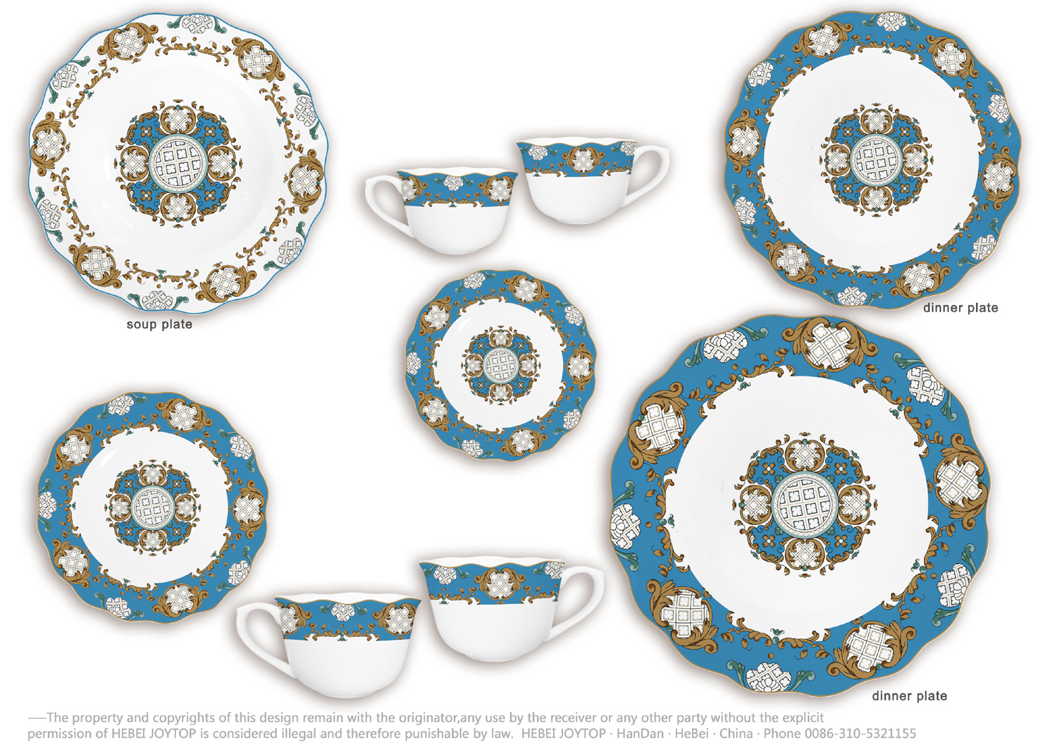 First quality gold decor new bone china